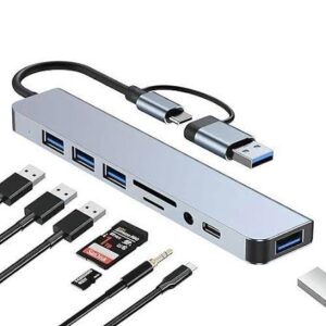Hub USB 8 Puertos con Adaptador Tipo C